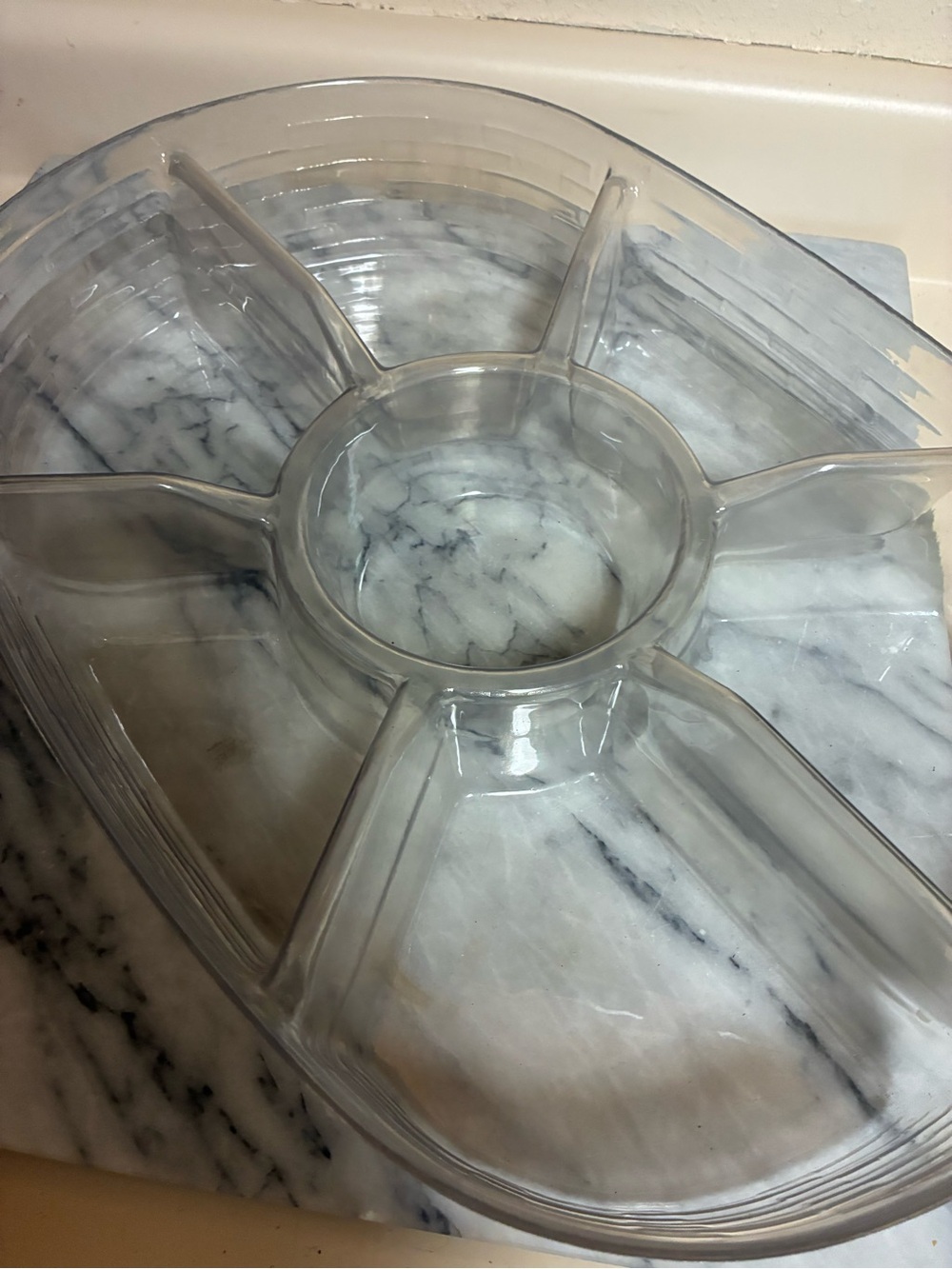 Longaberger Clear Sectioned Basket Protector/ Serving Tray